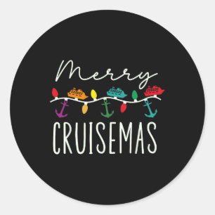 Merry Cruisemas Cruise Christmas Xmas Pyjamas Holi Classic Round Sticker