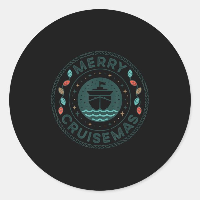 Merry Cruisemas Cruise Mas Matching Family Christm Classic Round Sticker (Front)