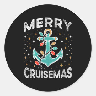 Merry Cruisemas Cruise Mas Matching Family Christm Classic Round Sticker