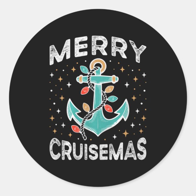 Merry Cruisemas Cruise Mas Matching Family Christm Classic Round Sticker (Front)