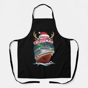 Merry Cruisemas Cruise Ship Family Christmas Funny Apron