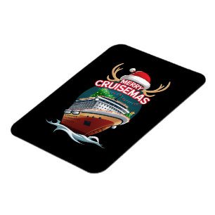 Merry Cruisemas Cruise Ship Family Christmas Funny Magnet