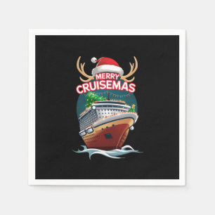 Merry Cruisemas Cruise Ship Family Christmas Funny Napkin