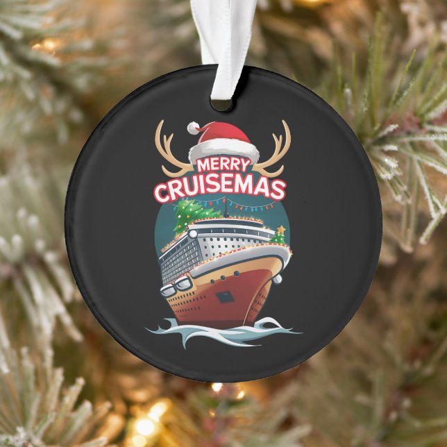 Merry Cruisemas Cruise Ship Family Christmas Funny Ornament (Tree)