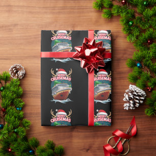 Merry Cruisemas Cruise Ship Family Christmas Funny Wrapping Paper