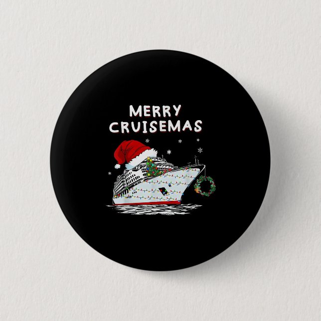 Merry Cruisemas Cruise Ship Santa Hat Christmas Ho 6 Cm Round Badge (Front)