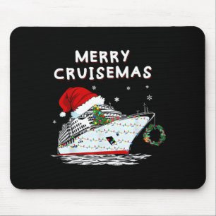 Merry Cruisemas Cruise Ship Santa Hat Christmas Mouse Pad