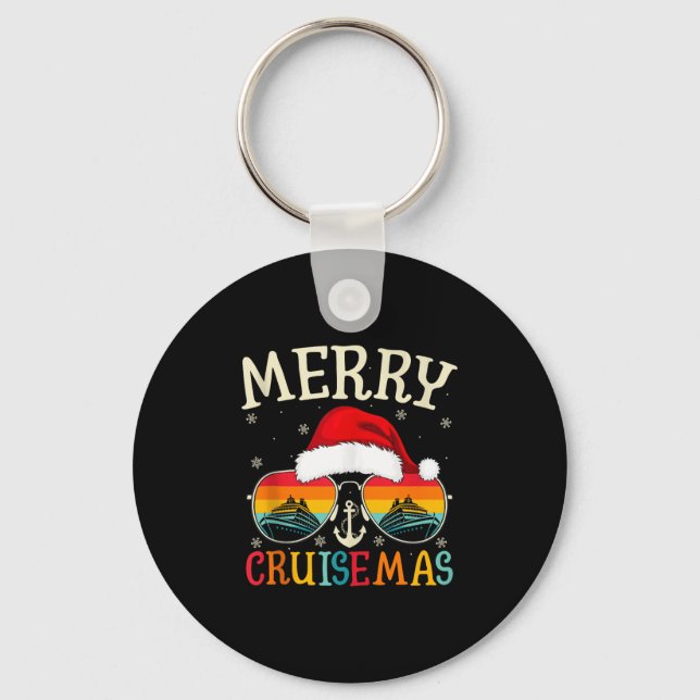 Merry Cruisemas Cruise Ship Vacation Cruising Chri Key Ring (Front)