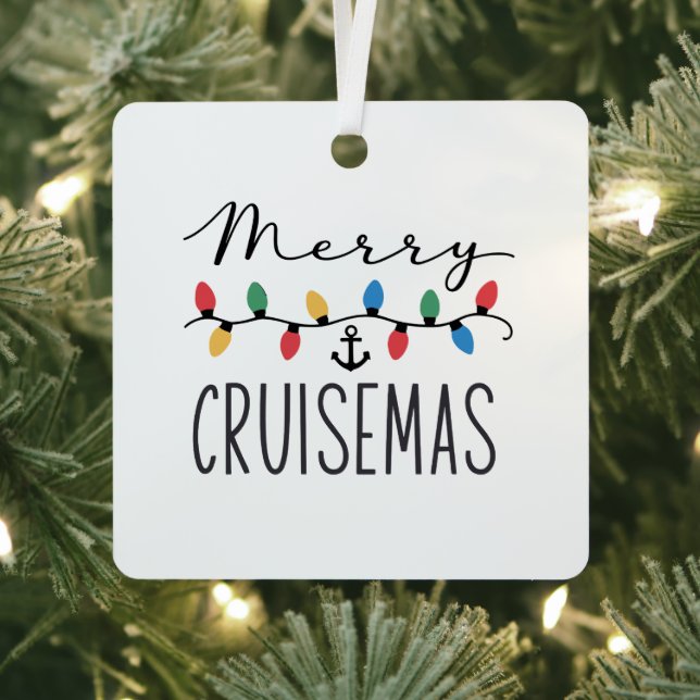 Merry Cruisemas Family Christmas Cruise Trip  Metal Tree Decoration (Insitu)