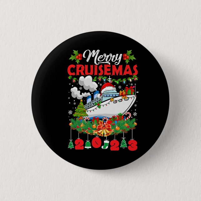 Merry Cruisemas Family Cruise Christmas 2023 Fun B 6 Cm Round Badge (Front)