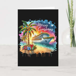 Merry Cruisemas Family Cruise Christmas Funny Boat Card