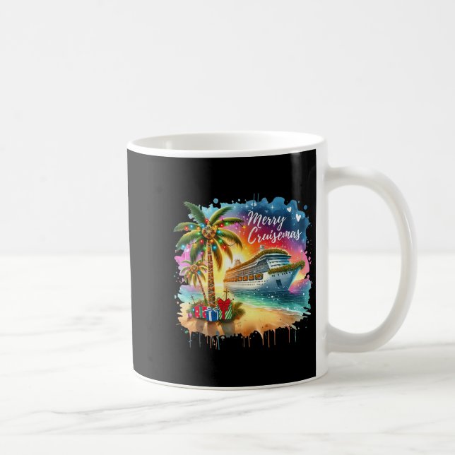 Merry Cruisemas Family Cruise Christmas Funny Boat Coffee Mug (Right)