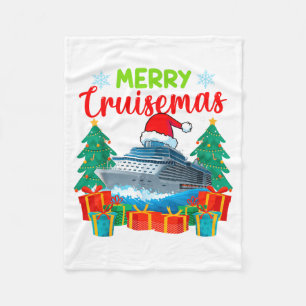 Merry Cruisemas Family Cruise Christmas Funny Boat Fleece Blanket