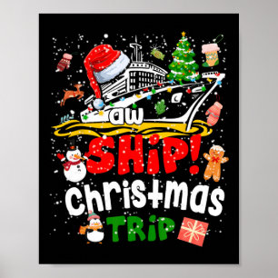 Merry Cruisemas Funny Cruise Ship Family Christmas Poster