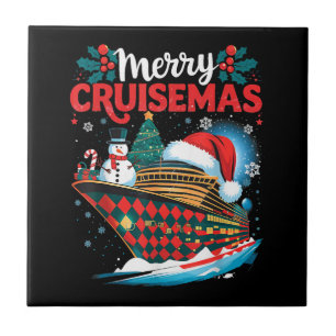 Merry Cruisemas Funny Family Christmas Ceramic Tile