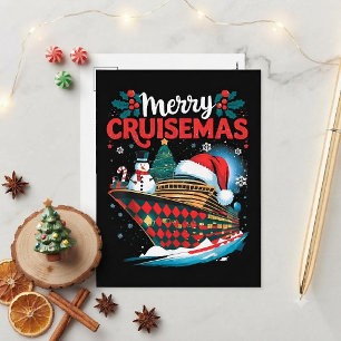 Merry Cruisemas Funny Family Christmas Holiday Postcard