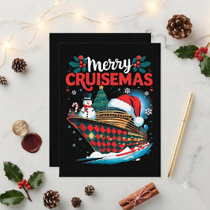 Merry Cruisemas Funny Family Christmas Postcard