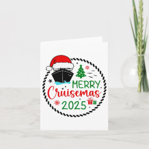Merry Cruisemas Santa Hat Cruise Ship Christmas Cr Card