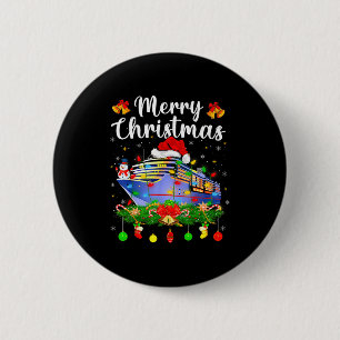 Merry Cruisemas Xmas Lighting Santa Cruise Ship Ch 6 Cm Round Badge
