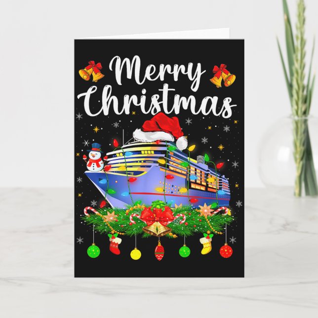Merry Cruisemas Xmas Lighting Santa Cruise Ship Ch Card (Front)