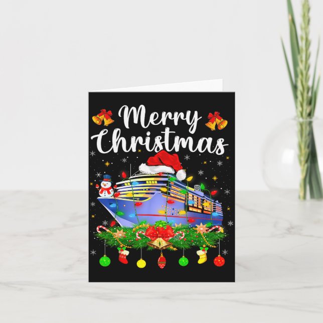 Merry Cruisemas Xmas Lighting Santa Cruise Ship Ch Card (Front)