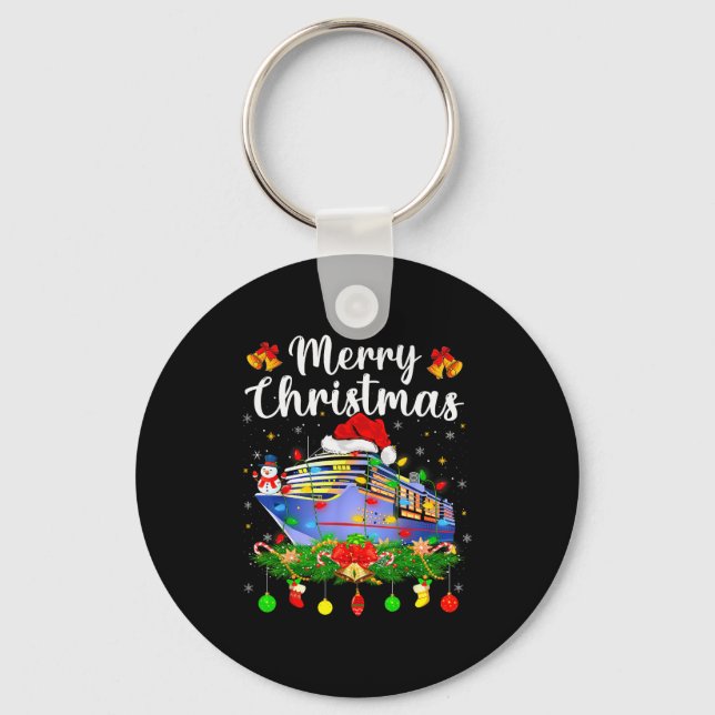 Merry Cruisemas Xmas Lighting Santa Cruise Ship Ch Key Ring (Front)