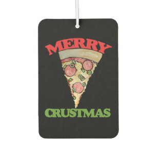Merry Crustmas Christmas pizza Car Air Freshener