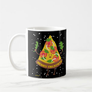 MERRY CRUSTMAS funny christmas pizza pun gift idea Coffee Mug