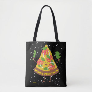 MERRY CRUSTMAS funny christmas pizza pun gift idea Tote Bag