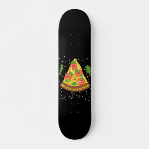 MERRY CRUSTMAS funny christmas pizza pun Skateboard