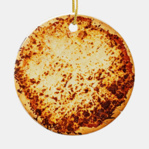 Merry Crustmas Funny Pizza Christmas  Ceramic Ornament