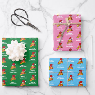 Merry Crustmas FUNNY PIZZA SLICE SA WRAPPING PAPER