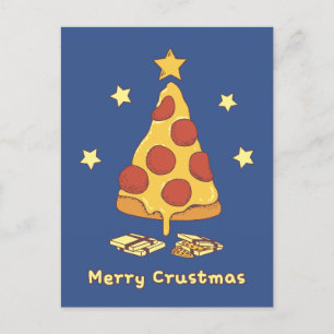 Merry Crustmas - Pizza Christmas Postcard