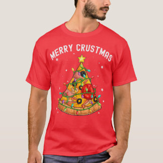 Merry Crustmas Pizza Christmas Tree Light Xmas Kid T-Shirt