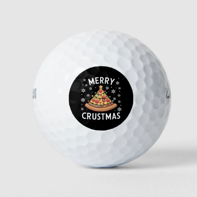 Merry Crustmas Pizza Christmas Tree Xmas Gifts  Golf Balls (Front)