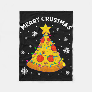 Merry Crustmas Pizza Christmas Tree Xmas Gifts Kid Fleece Blanket