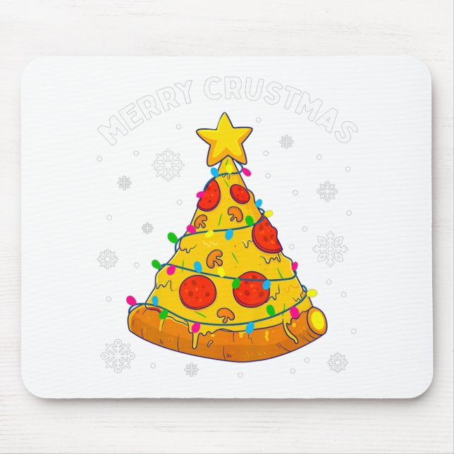 Merry Crustmas Pizza Christmas Tree Xmas Gifts Kid Mouse Pad (Front)
