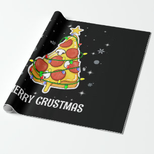 Merry Crustmas Pizza Christmas Tree Xmas Gifts Wrapping Paper