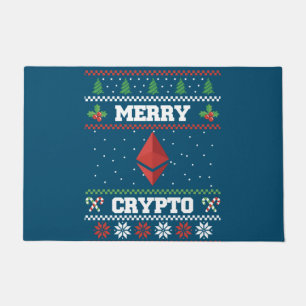 Merry Crypto Ethereum Ugly Christmas Sweater Doormat