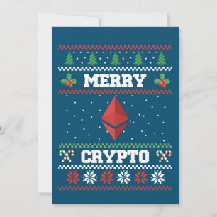 Merry Crypto Ethereum Ugly Christmas Sweater Invitation