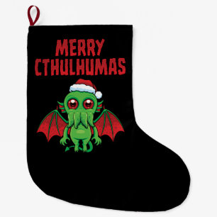 Merry Cthulhumas Seasons Greetings Large Christmas Stocking