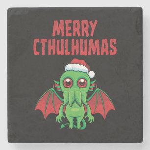 Merry Cthulhumas Seasons Greetings Stone Coaster