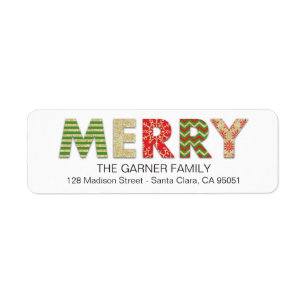 Merry Cutouts Holiday Return Address Labels
