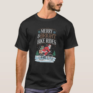 Merry Cycling Bright Bike Rides Christmas Premium  T-Shirt