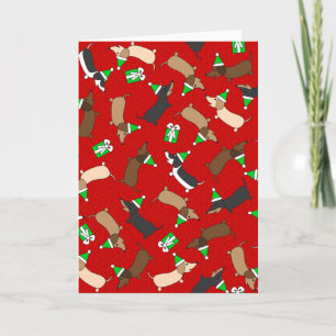 Merry Dachshunds Holiday Card