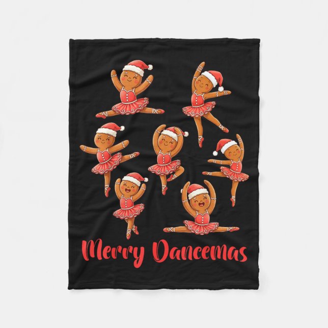 Merry Dancemas Ballet Dancer Gingerbread Teacher C Fleece Blanket (Front)