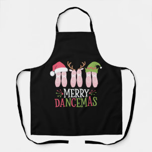 Merry Dancemas Christmas Ballet Shoes Dancing Apron