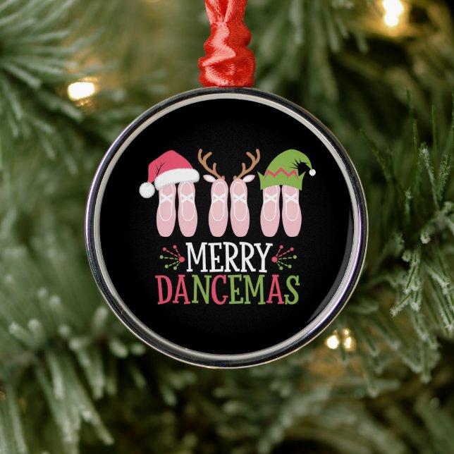 Merry Dancemas Christmas Ballet Shoes Dancing Metal Ornament (Tree)
