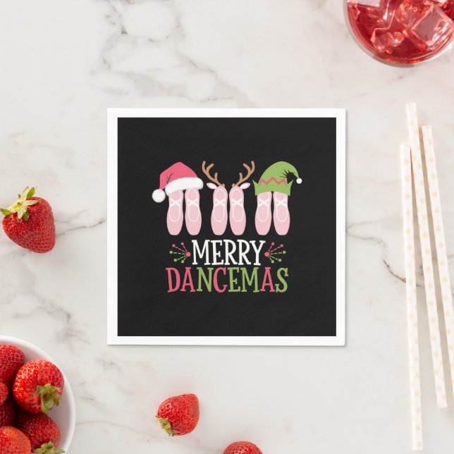 Merry Dancemas Christmas Ballet Shoes Dancing Napkin (Insitu)
