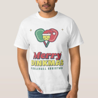 Merry Dinkmas Pickleball Christmas Santa Hat Funny T-Shirt